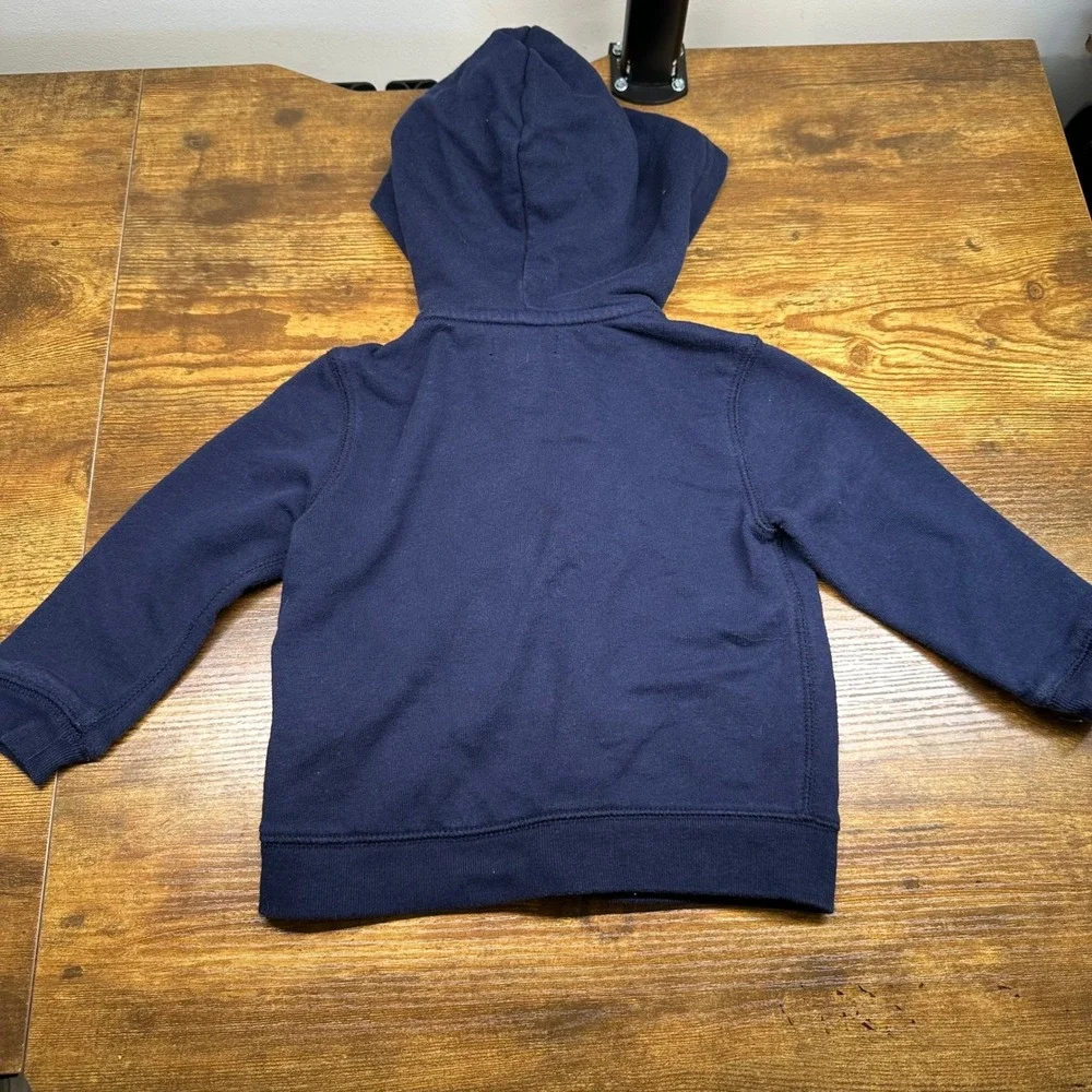 Ralph Lauren‎ Polo Bear Full Zip Hoodie Navy Blue Toddler 18M Flag Sweatshirt